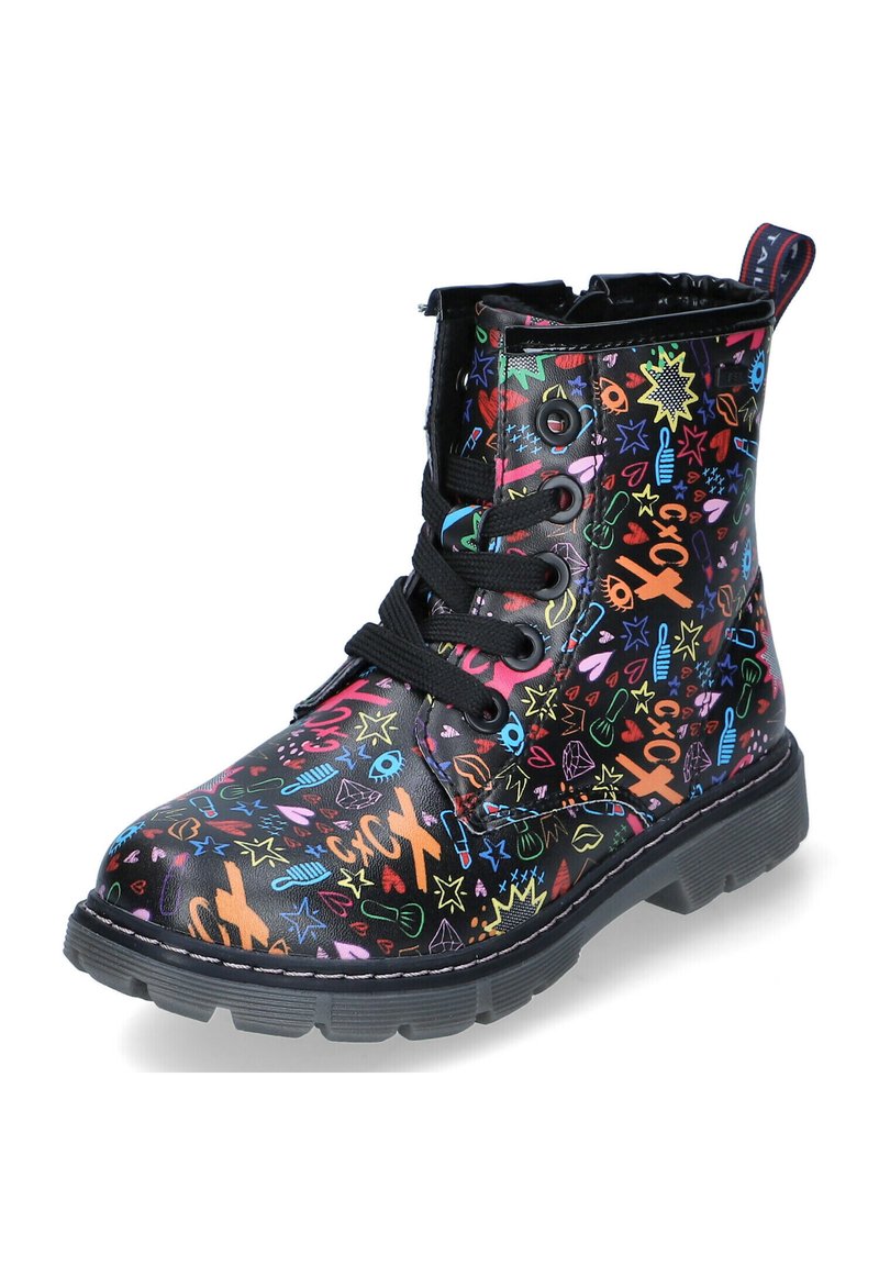 TOM TAILOR Šněrovací kotníkové boty - schwarz