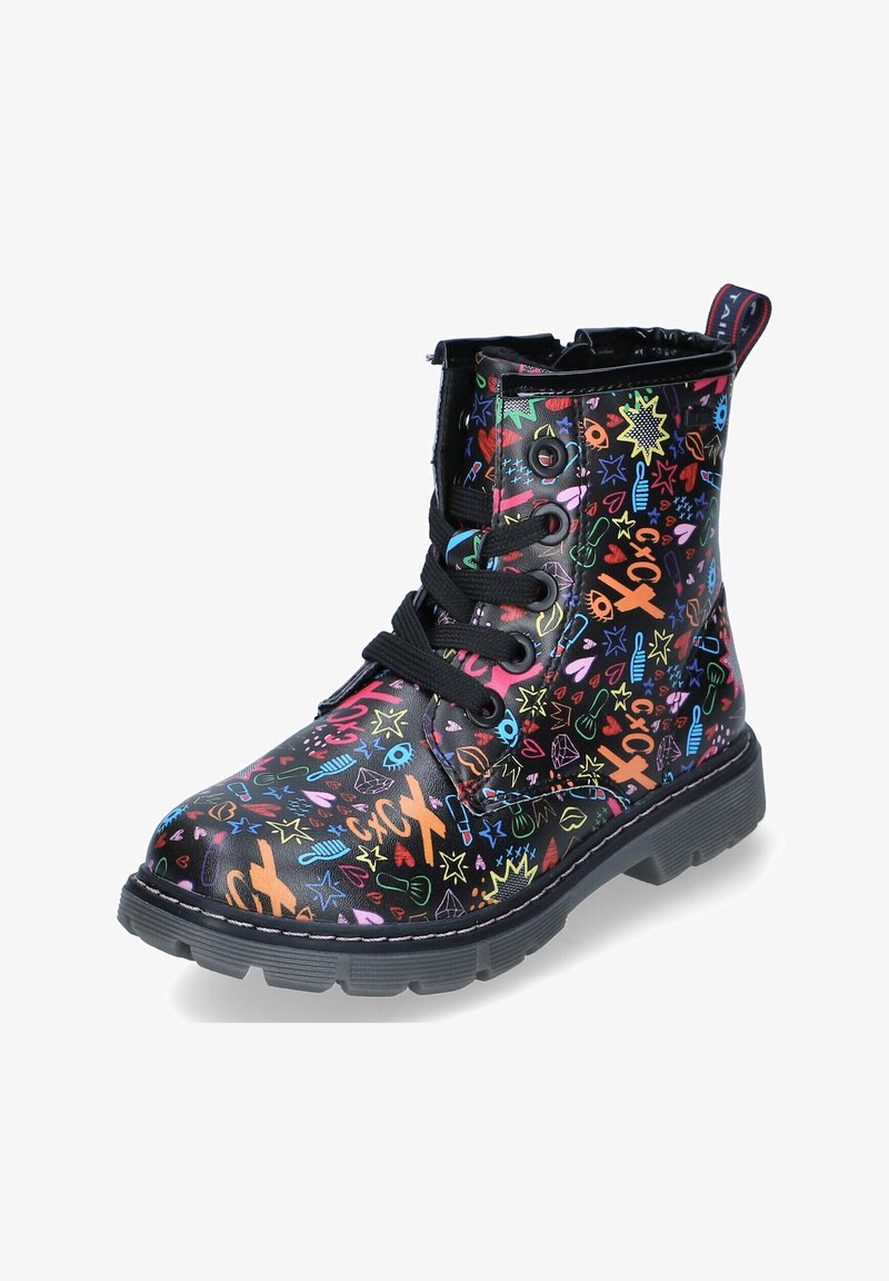 TOM TAILOR Šněrovací kotníkové boty - schwarz