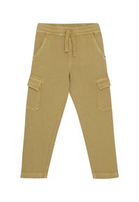 Khaki cargobroek van zachte katoenmix, met twee zijzakken, twee cargozakken, een trekkoord in de taille en geribde boorden.