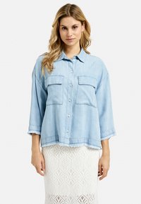 Smith&Soul CROPPED MIT KLAPPENTASCHEN - Button-down blouse - denim