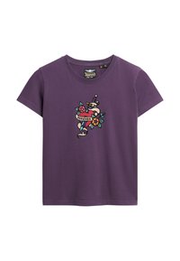SMALL TATTOO RHINESTONE - T-shirt imprimé - soot purple