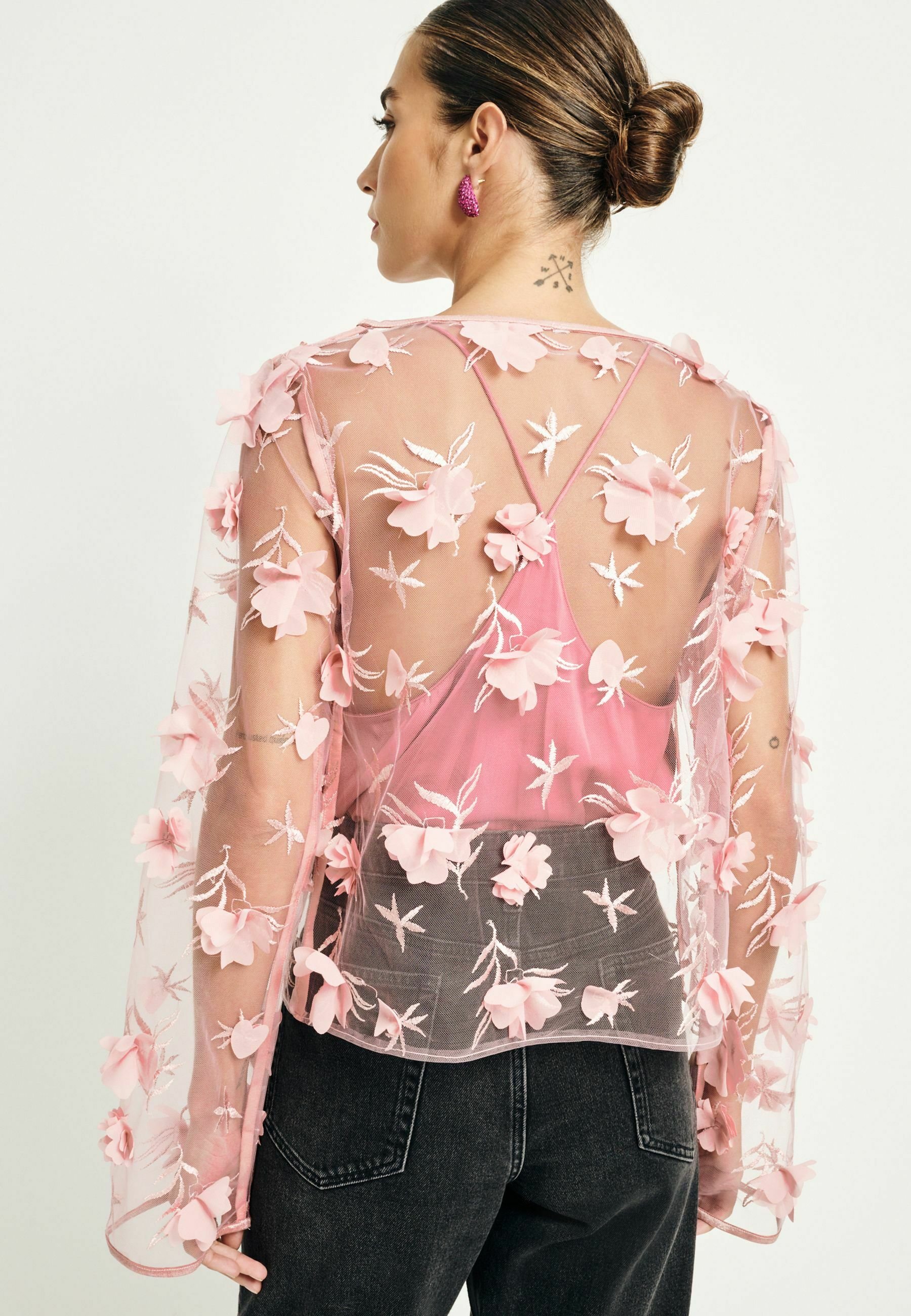 Next REGULAR FIT D FLORAL - Long sleeved top - pink - Zalando