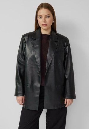 INDOOR - Imitatieleren jas - schwarz