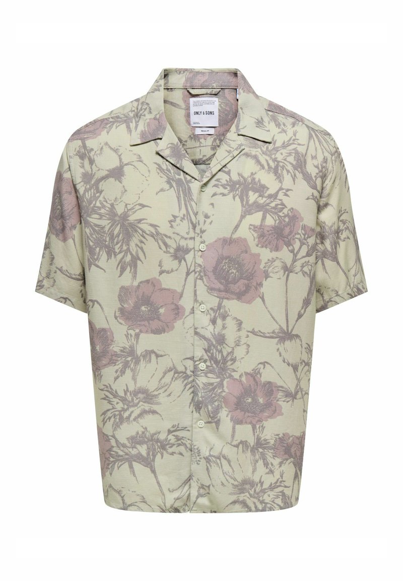 Only & Sons KURZÄRMLIGES MIT BLUMENMUSTER UND KRAGEN - Hemd - grau