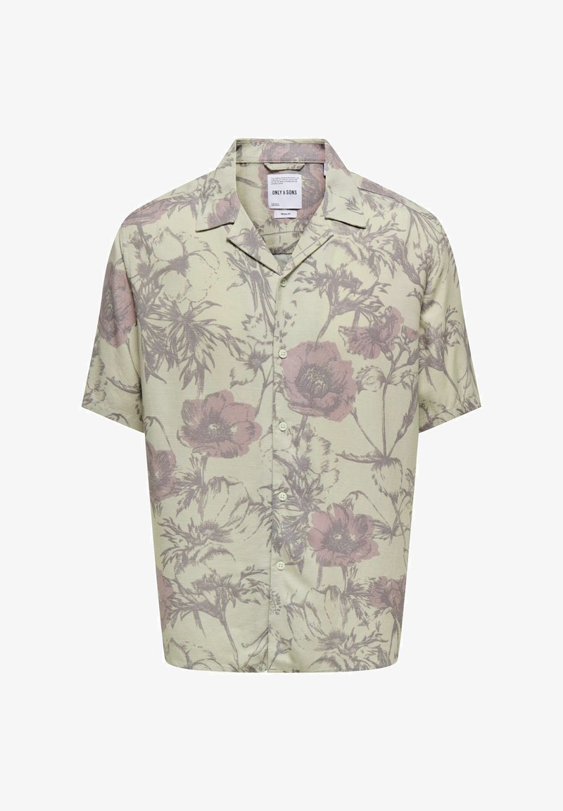 Only & Sons KURZÄRMLIGES MIT BLUMENMUSTER UND KRAGEN - Hemd - grau