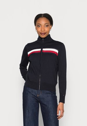 GLOBAL ZIP UP CARDIGAN - Kardigan - desert sky