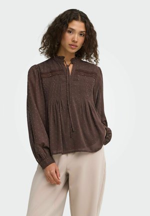 ONLY, OBERTEIL MIT LANGEN ÄRMELN DETAILREICHES - Blouse - black coffee
