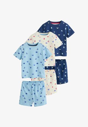 Next, REGULAR FIT - SHORT PYJAMAS 3 PACK . SET - Pidžaamakomplekt - blue ecru mini sailor print