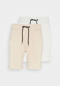 2 PACK - Shortsit - grey/beige