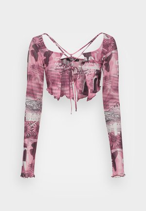 CROP WITH LONG SLEEVES - Long sleeved top - red
