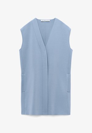 ADOLFO DOMINGUEZ, ADOLFO DOMINGUEZ SEMI-FITTED KNIT VEST SEMI-FITTED KNIT VEST - Waistcoat - blue