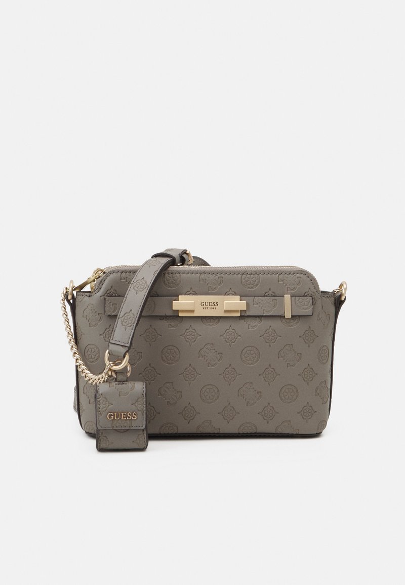 Guess BEA DOUBLE ZIP CROSSBODY SET Taška s příčným popruhem taupe