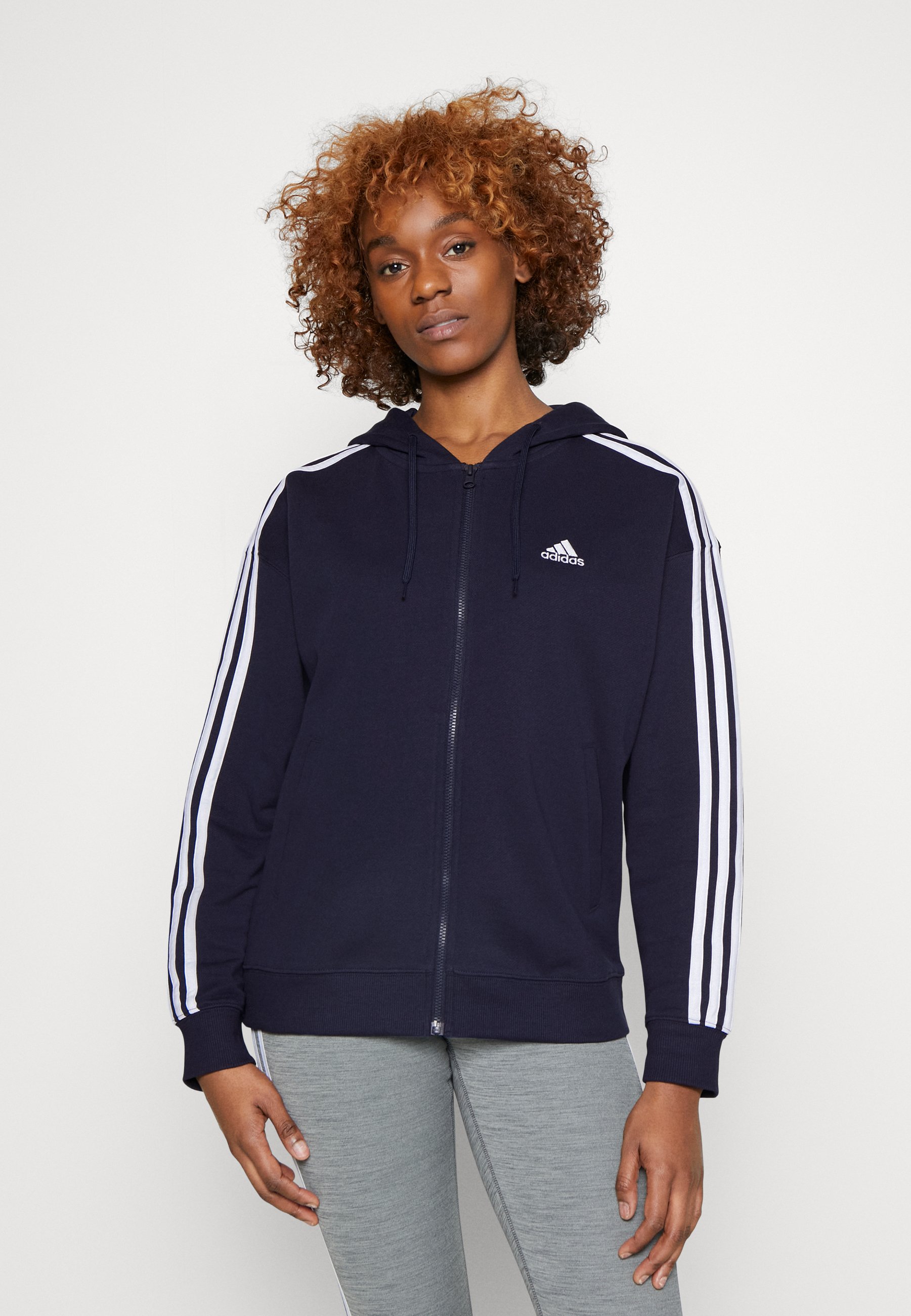 blue adidas zip up