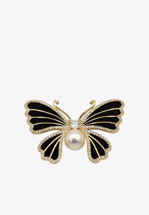 HEBE JEWELS SCHMETTERLING - Spilla - schwarz weiss gold