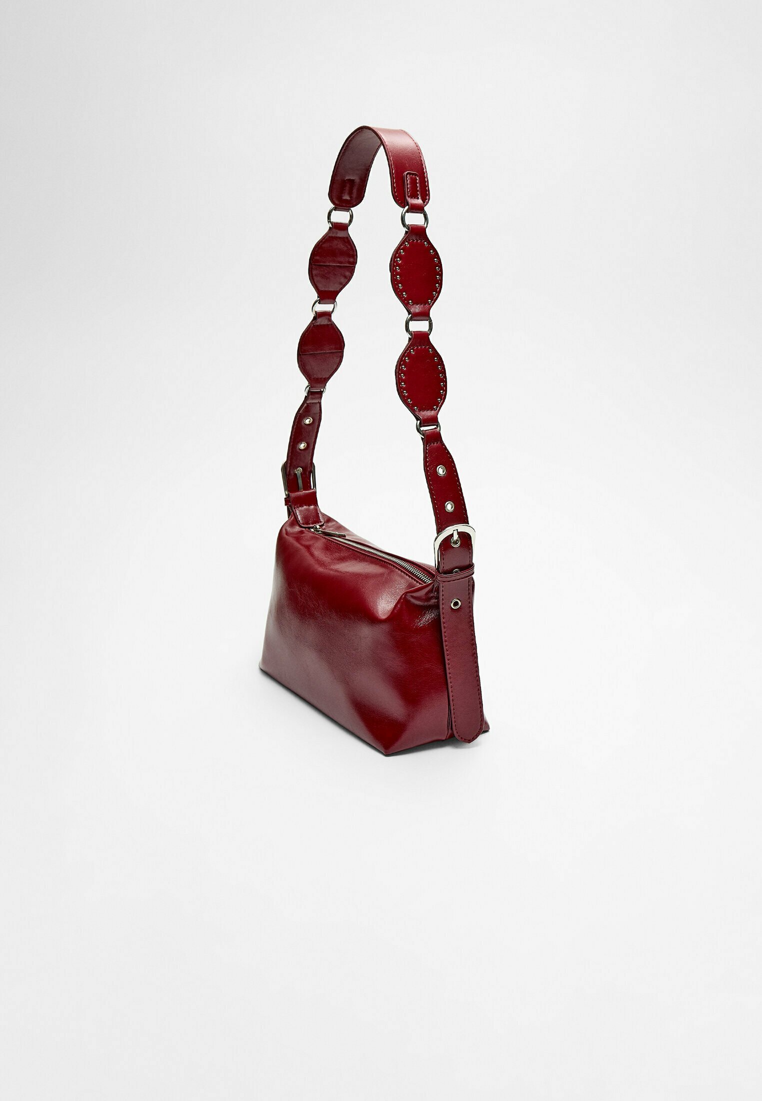日本未入荷Stradivarius STUDDED Handbag ハンドバッグ Stradivarius STUDDED - Cross body bag - bordeaux - Zalando