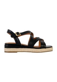 Divine Factory SANDALES COMPENSÉES À BRIDE  - Espadrillas - noir