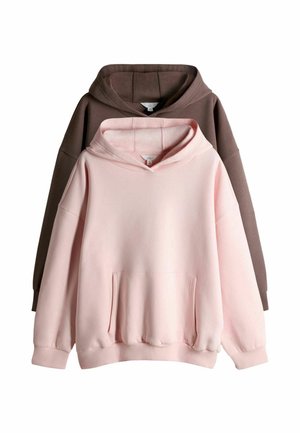REGULAR FIT - 2 PACK - Sweat à capuche - chocolate brown pink