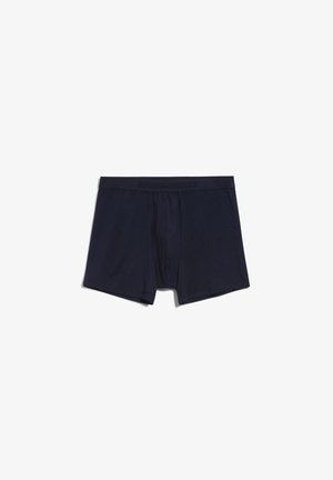 Marineblaue Baumwolle Boxershorts mit einem weichen, elastischen Bund und einem strukturierten Logo. Für Komfort gestaltet und mit enger Passform.