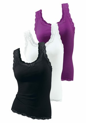 H.I.S 3-PACK - Top - schwarz/weiß/beere
