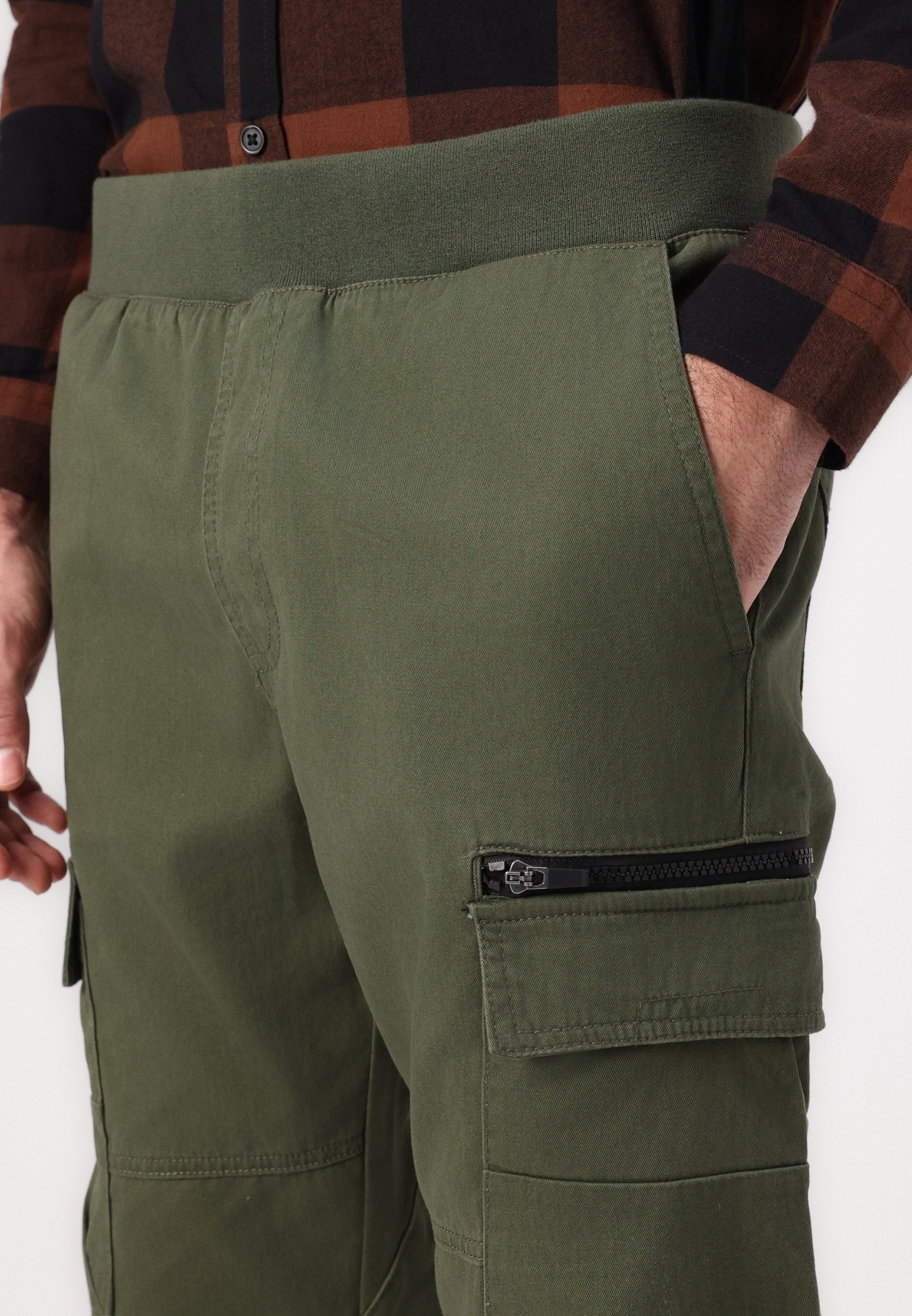 Pantalon Cargo NEXT Avec Poches Zippées - Taille élastique Et Coupe Large - Style Militaire Confortable