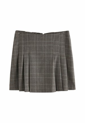 Next, TALL FIT - CHECK PLEATED MINI SKIRT - Pliceret nederdel /Nederdele med folder - brown