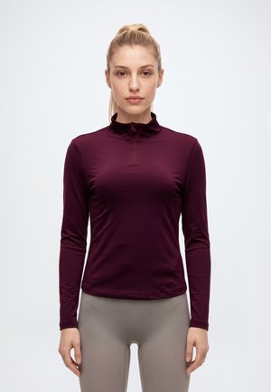 Even&Odd active by Zalando, ESSENTIAL TRAINING LONG SLEEVE RAGLAN TOP WITH 1/4 ZIP - T-shirt à manches longues - bordeaux