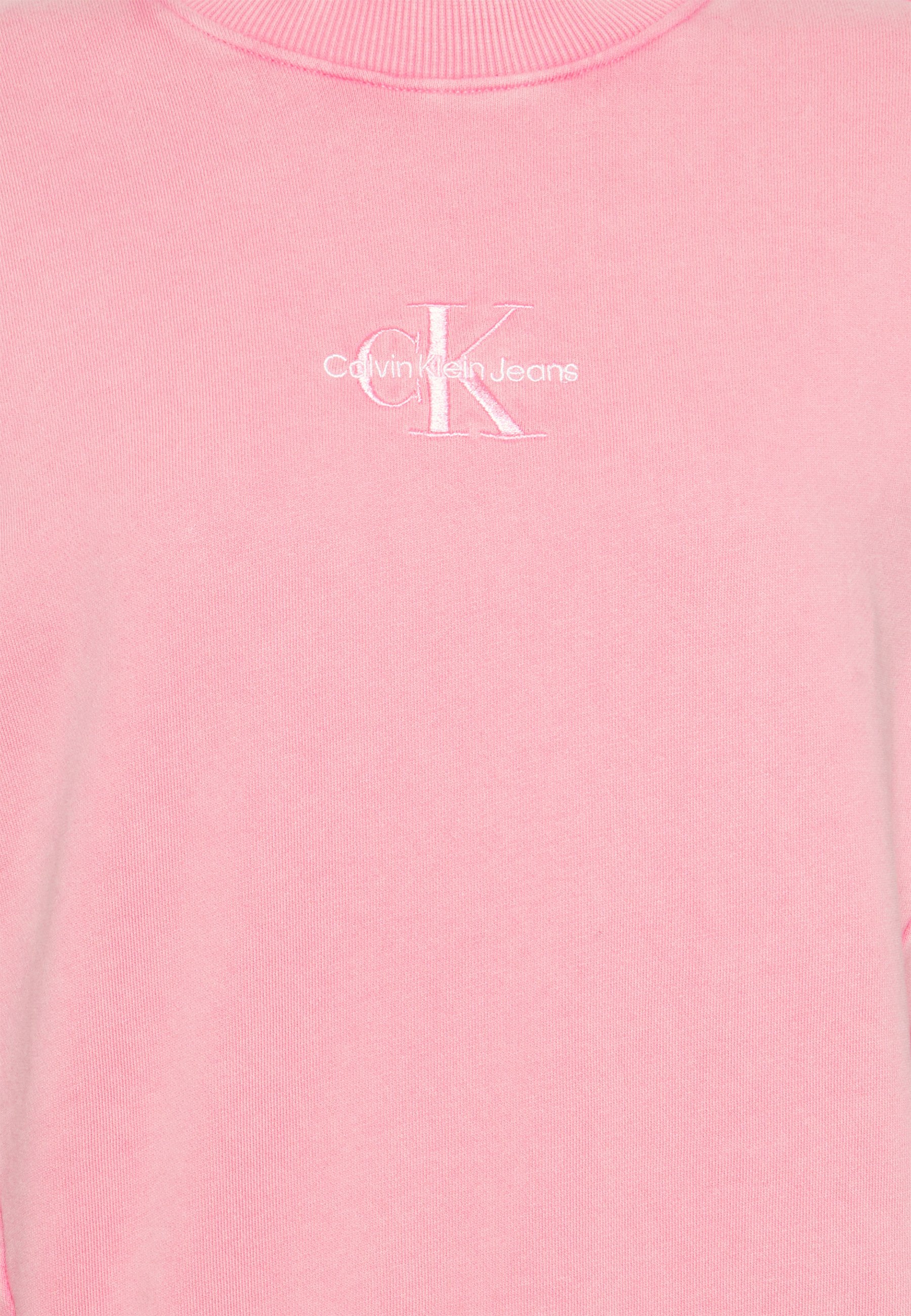 Calvin Klein Jeans MONOGRAM LOGO WASHED CREW NECK - Sudadera - lipstick pink /rosa - Zalando.es