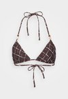 Beaded Halter String Triangle Bikini Top - Zgornji del kopalk - brown