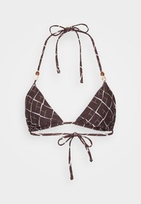 Beaded Halter String Triangle Bikini Top - Bikiniöverdel - brown