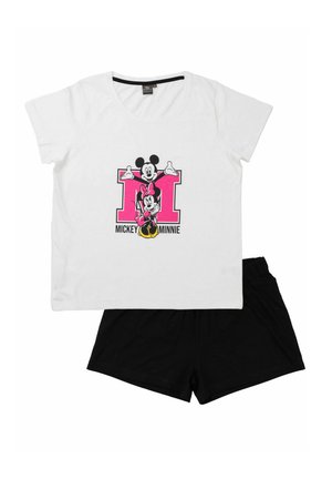 MINNIE MOUSE SET KURZARM - Pyjamas - weiß schwarz