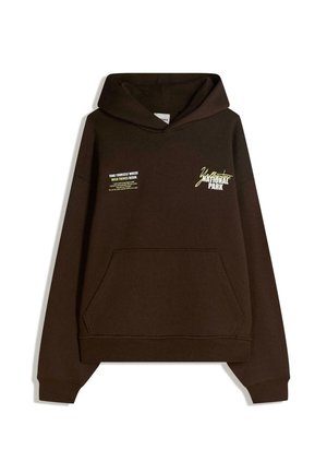 PRINTED - Felpa con cappuccio - dark brown