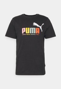 Puma ESS+ MULTICOLOR TEE - Triko s potiskem - black