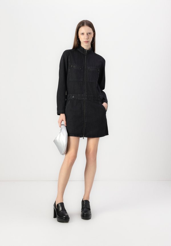 MECHANICS DRESS  - Denim dress - worn in nighttime sky4