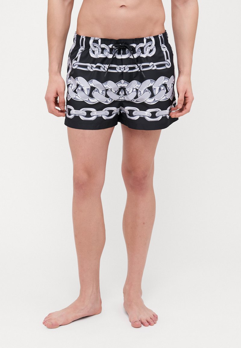 Versace - SWIM GOLFO MEDUSA CHAINS PRINT - Short de bain - black/silver, Agrandir