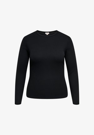 ONLY Carmakoma, CARVAL L/S O-NECK TOP JRS NOOS - Langærmet T-shirt - black