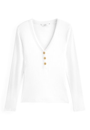 Next HENLEY BUTTON - Ilgarankovis viršutinės dalies drabužis - white