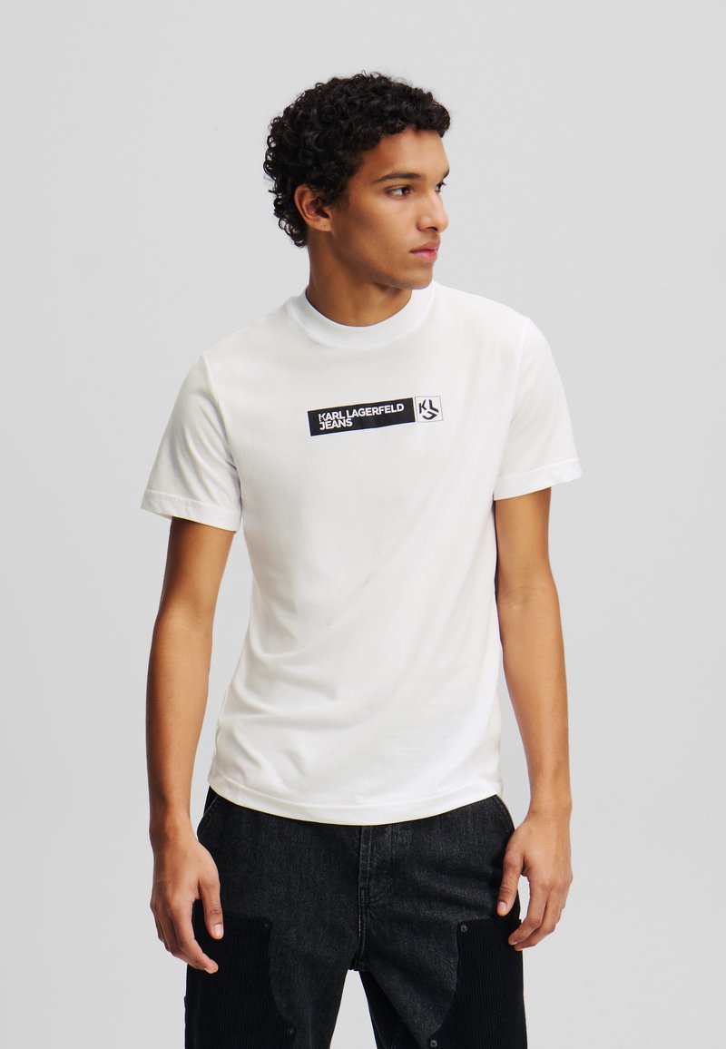 Karl Lagerfeld Jeans SLIM GRAPHIC  - Potiskana majica - white