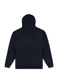 Sudadera con capucha negra de textura suave. Presenta mangas largas, una capucha con cordón y un dobladillo y puños acanalados. Sin logotipos visibles.