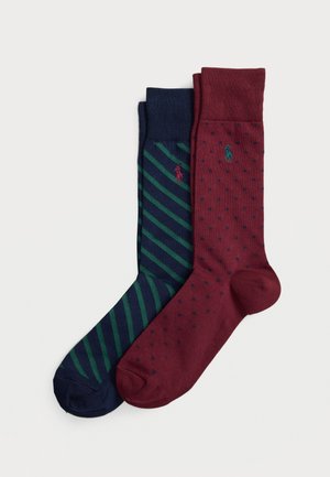 Polo Ralph Lauren POLKA-DOT &AMP; STRIPED TROUSER SOCK 3 PACK - Chaussettes - wine/navy/hunter