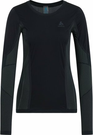ZEROWEIGHT PK WINDPROOF WARM - Rash vest - black odlo concrete grey