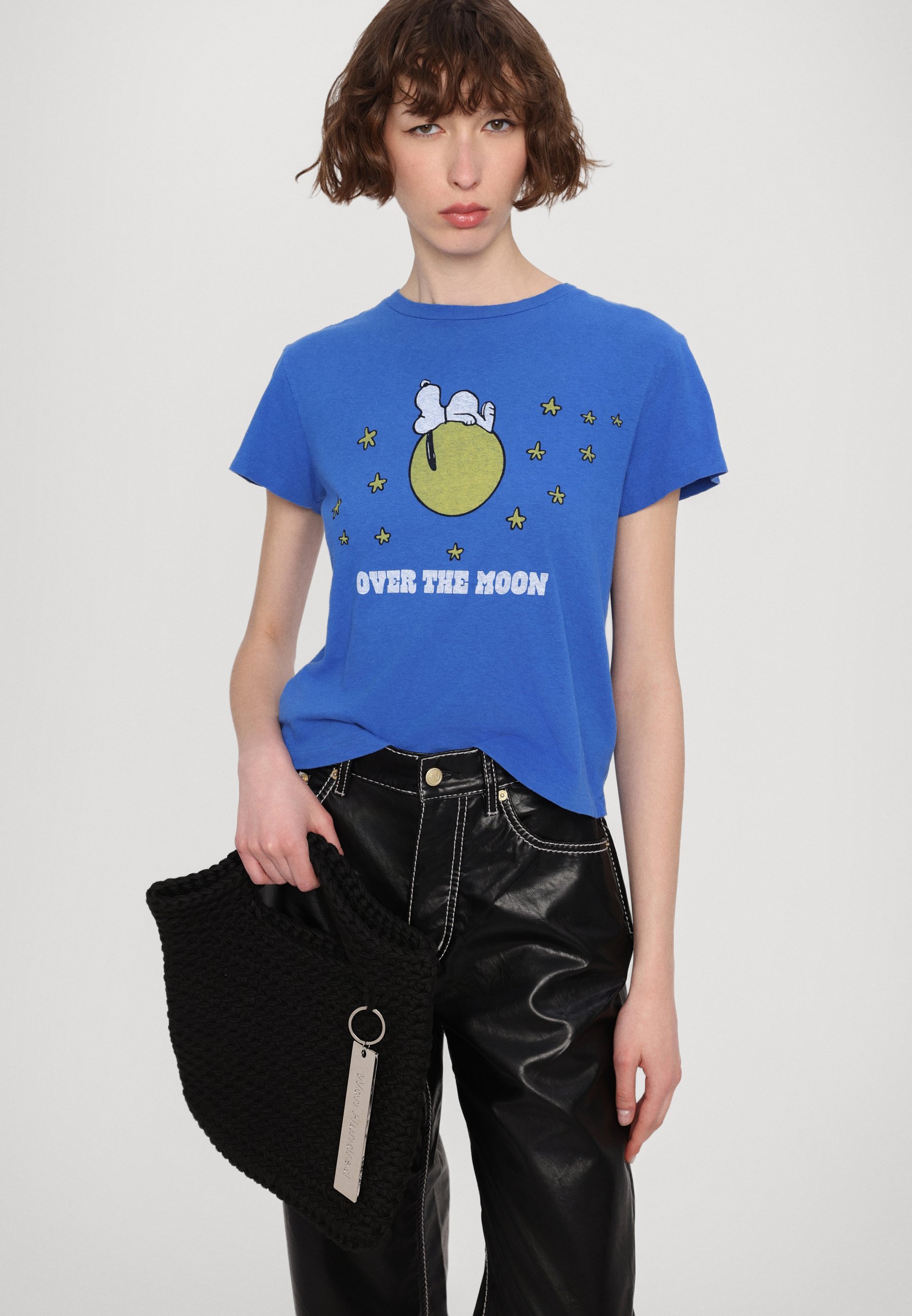 RE/DONE CLASSIC TEE SNOOPY MOON - Print T-shirt - lapis/royal blue
