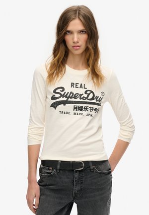 EMBELLISHED VINTAGE LOGO GRAPHIC - Langærmet T-shirt - cream slub