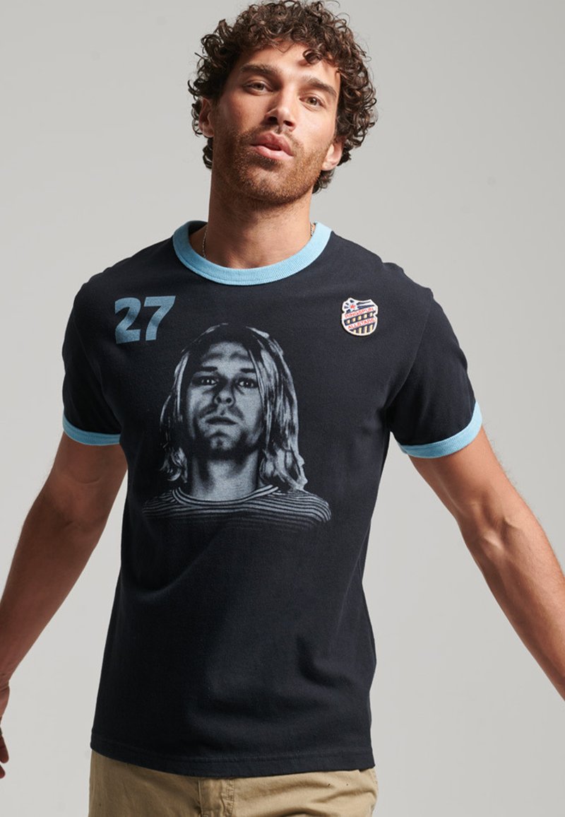 Superdry RINGSPUN ALLSTARS KC GRAPHIC RINGER Tshirt print jet