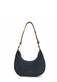 Liu Jo Borsa Bauletto Evrim Satchel – Blu Denim Con Monogram Jacquard, Tracolla Regolabile E Dorature