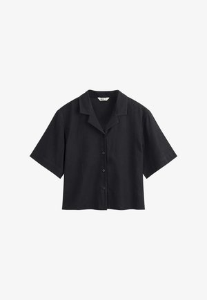 MELA, HEMD KURZÄRMLIG TAVLEEN - Overhemdblouse - holzkohle schwarz