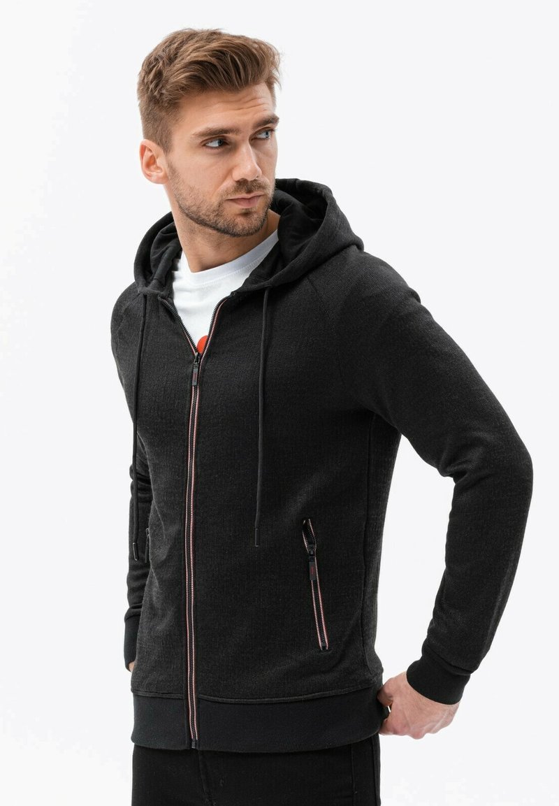 Ombre Mikina na zip - black