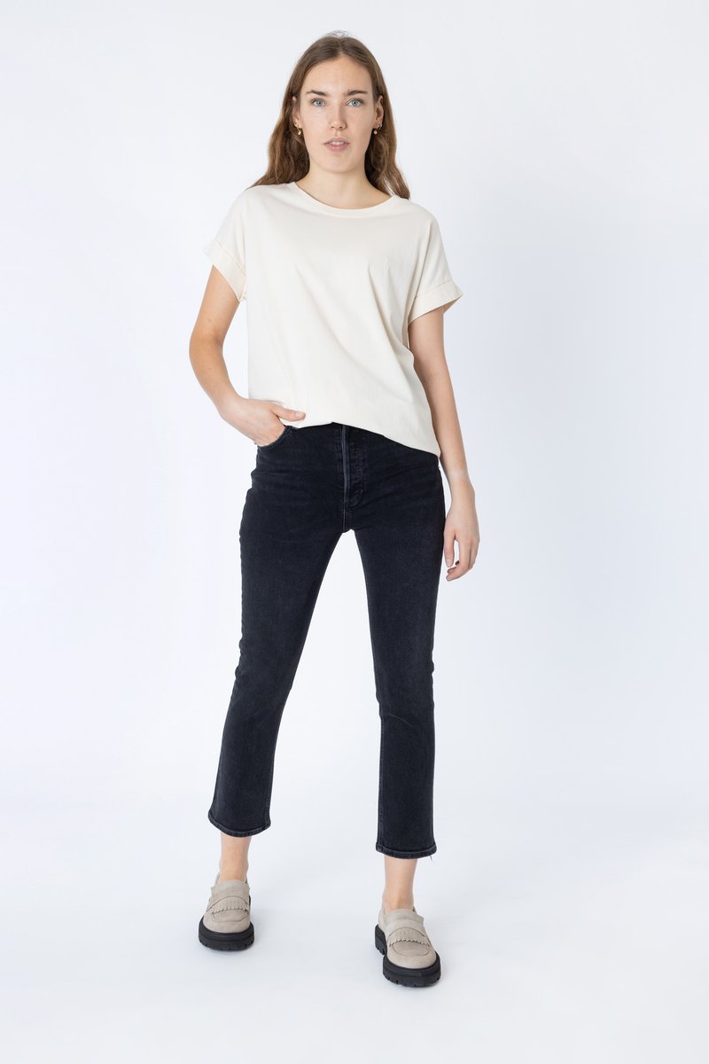 Agolde - RILEY - Jean droit - panoramic (washed black), Agrandir