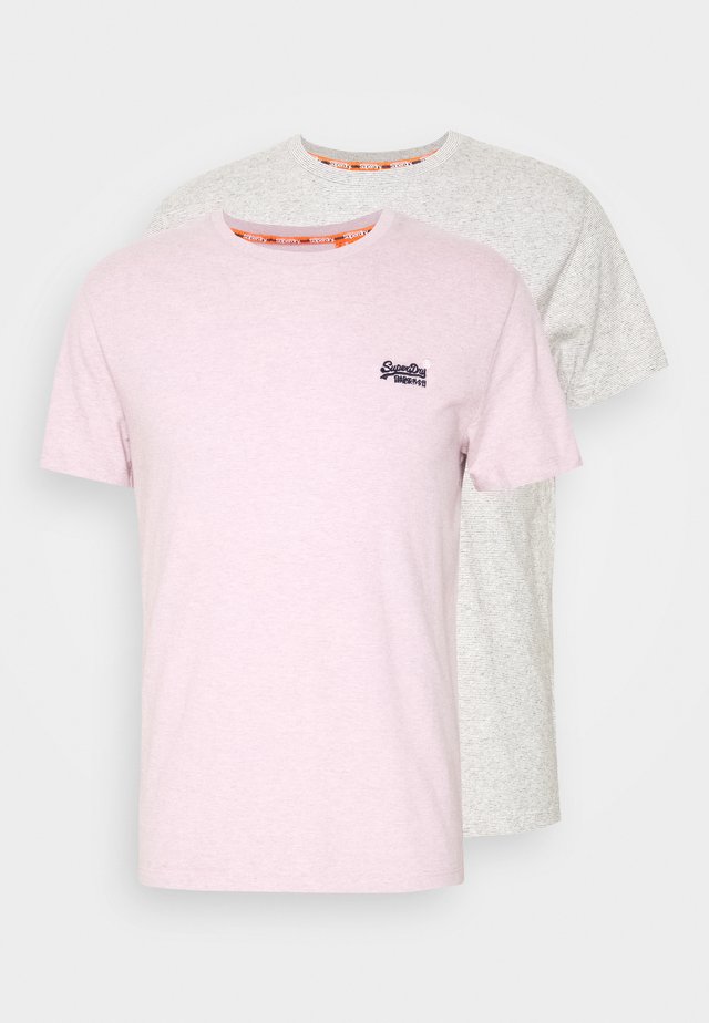 VINTAGE TEE MULTI 2 PACK - T-shirts - silver glass/chalk pink feeder