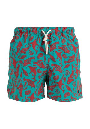 WITH PRIMORDIAL FISH PATTERN - Badeshorts - verde