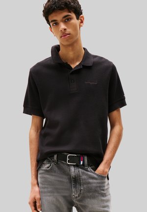 Tommy Jeans, REG WAFFLE SCRIPT  - Polo shirt - black